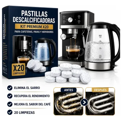 Pastillas descalcificadoras para cafetera y pava x20